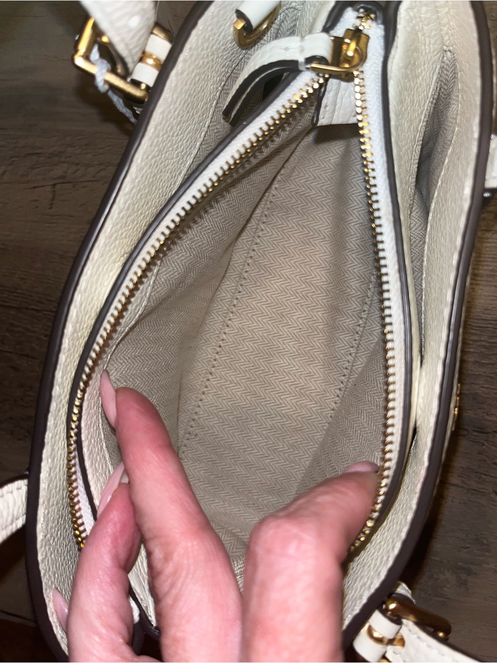 Tory Burch Pebble Leather Cream Floral Mini Satchel with Yellow & Green Accents - Picture 7 of 10